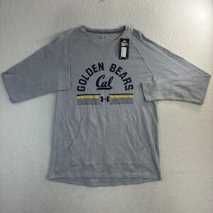 Under Armour‎ Cal Golden Bears Waffle Knit Thermal Shirt Men L Gray Pocket NWT